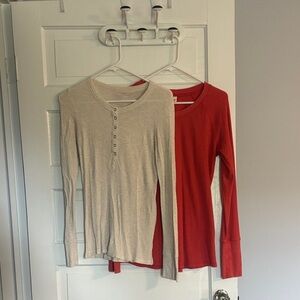 Aerie Cream Waffle Knit Top